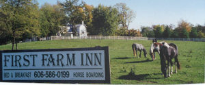 Cincinnati area horse farm/bed and breakfast First Farm Inn